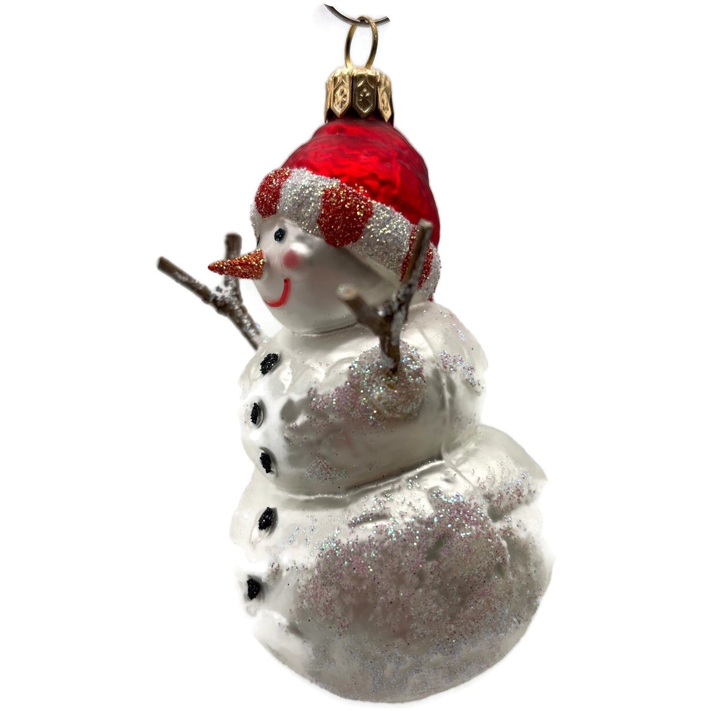 Sikora Weihnachtswelt Snowman With Branches Winter Glass Christmas Tree Ornament