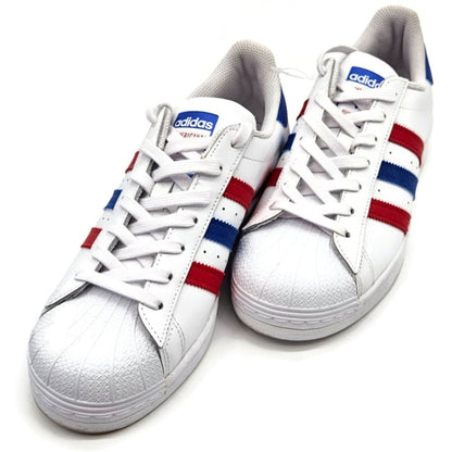 Adidas Superstar White Red Blue Stripe Shoes Ladies Size 9 Shell Toe AC7162