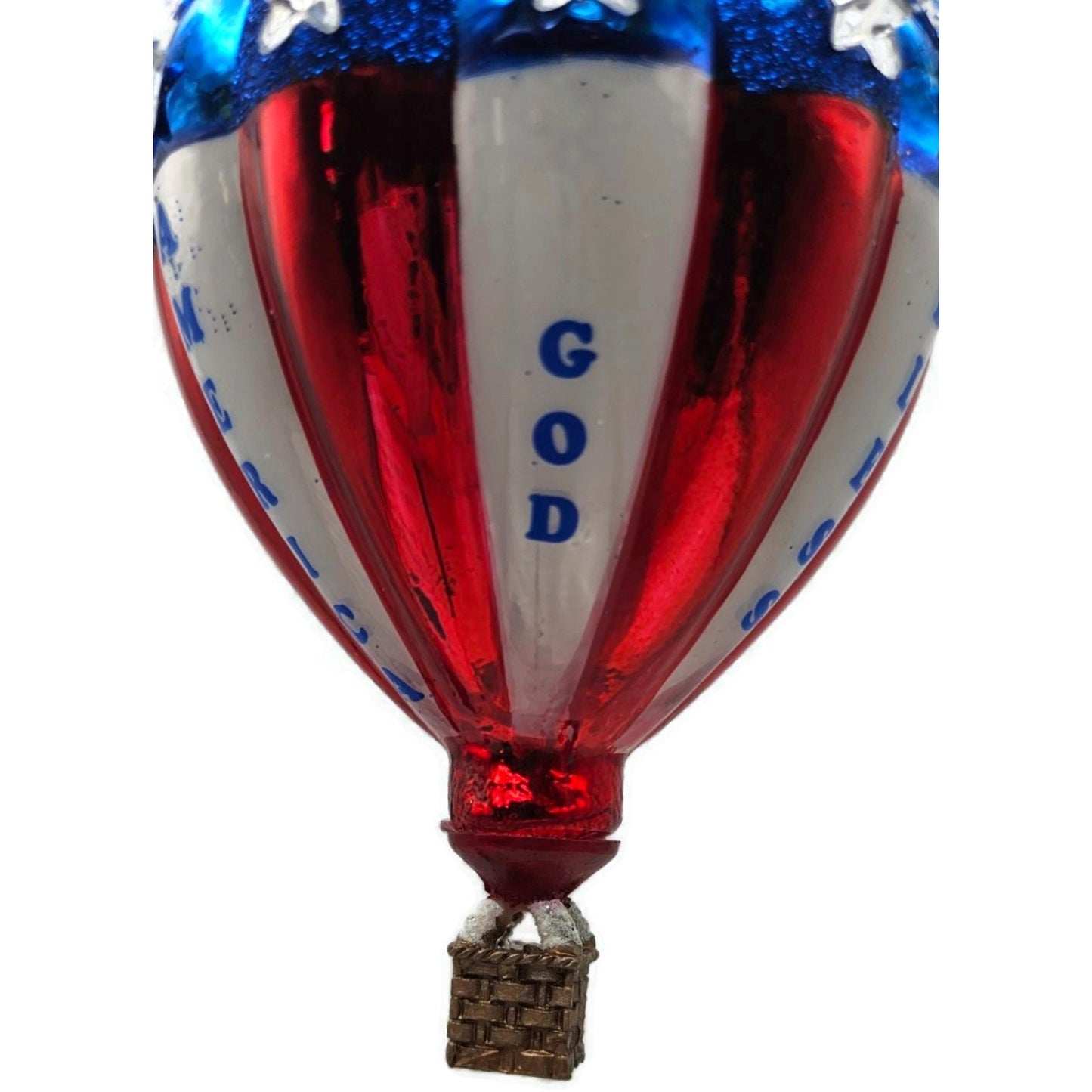 Patriotic Hot Air Balloon God Bless America Christmas Tree Ornament Kurt Adler