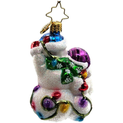 Christopher Radko Snowmen Glowmen Glittered Christmas Tree Ornament 1017212