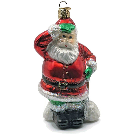 Shoveling Santa Claus Red Winter Old World Christmas Holiday Tree Ornament OWC