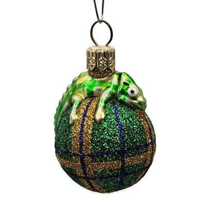Patricia Breen Miniature Chameleon Plaid Green Christmas Holiday Tree Ornament