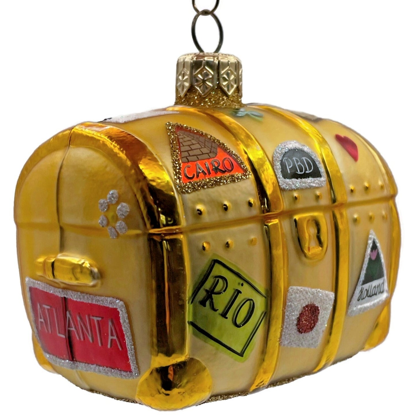 Patricia Breen Bon Voyage Gold Atlanta Cairo Rio Travel Christmas Ornament 9903