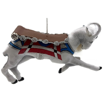 Gladys Boalt Carousel Goat Fabric Animal Handmade Christmas Tree Ornament Signed