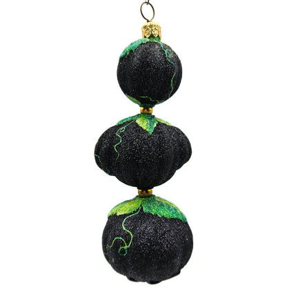 Patricia Breen Kinetic Pumpkinman Black Halloween Christmas Glittered Ornament