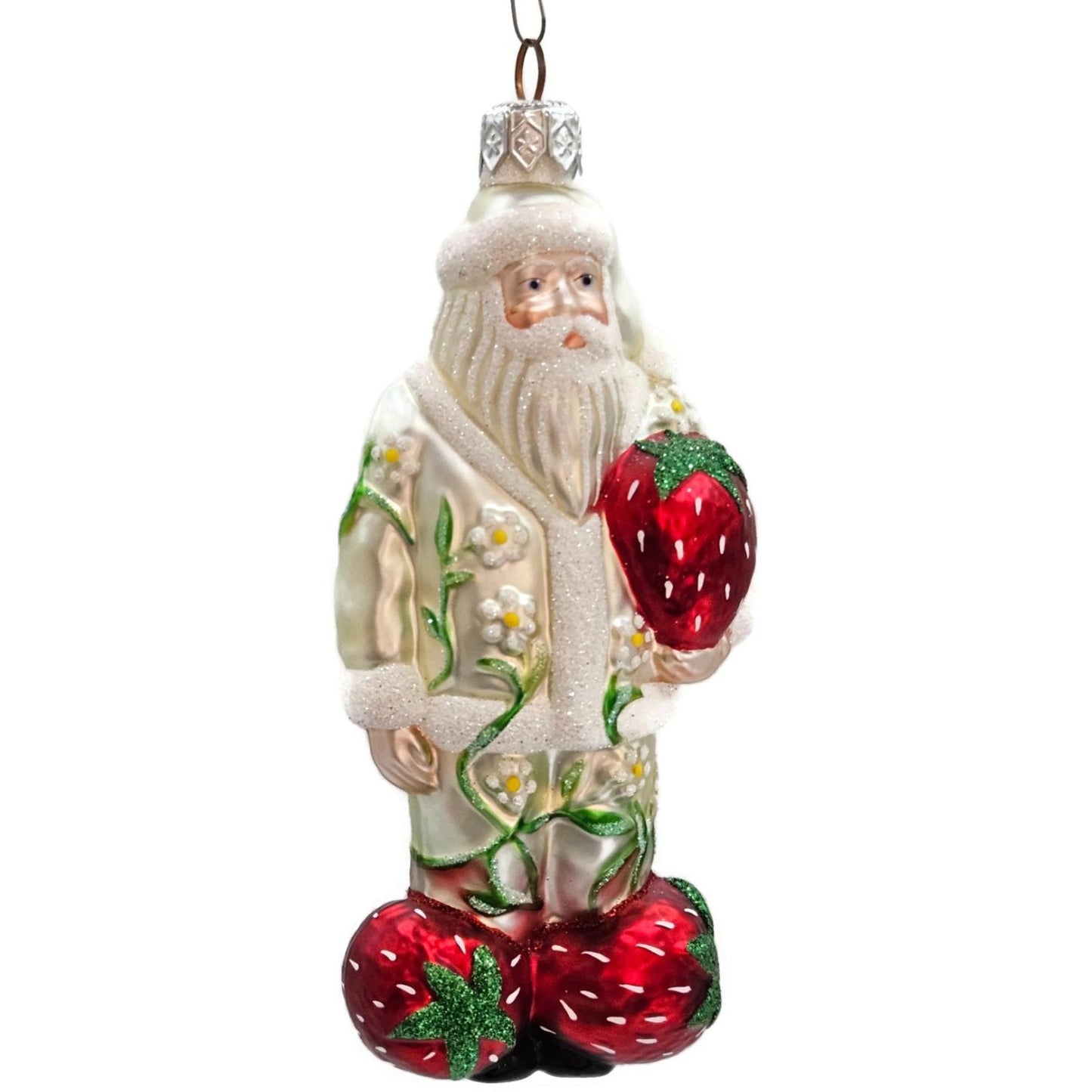 Patricia Breen Strawberry Santa Claus Flowers Spring Fruit Christmas Ornament