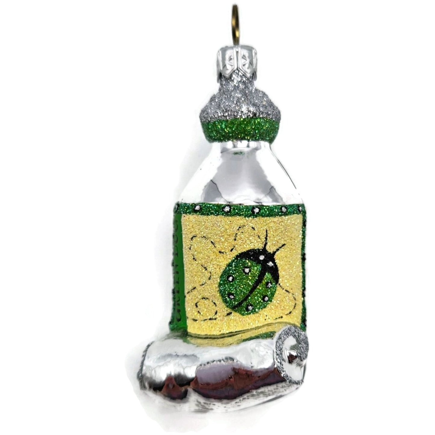 Patricia Breen Miniature Paint Tube Green Bug Rolled Spring Christmas Ornament