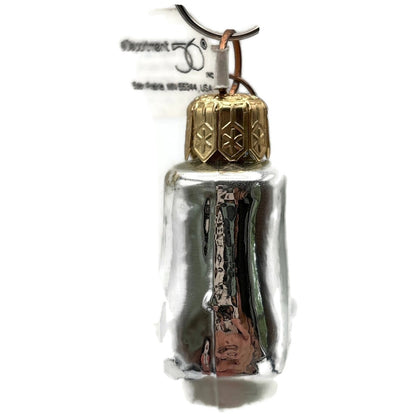Department 56 Silver Glass Baby Shoe Boot Christmas Tree Ornament