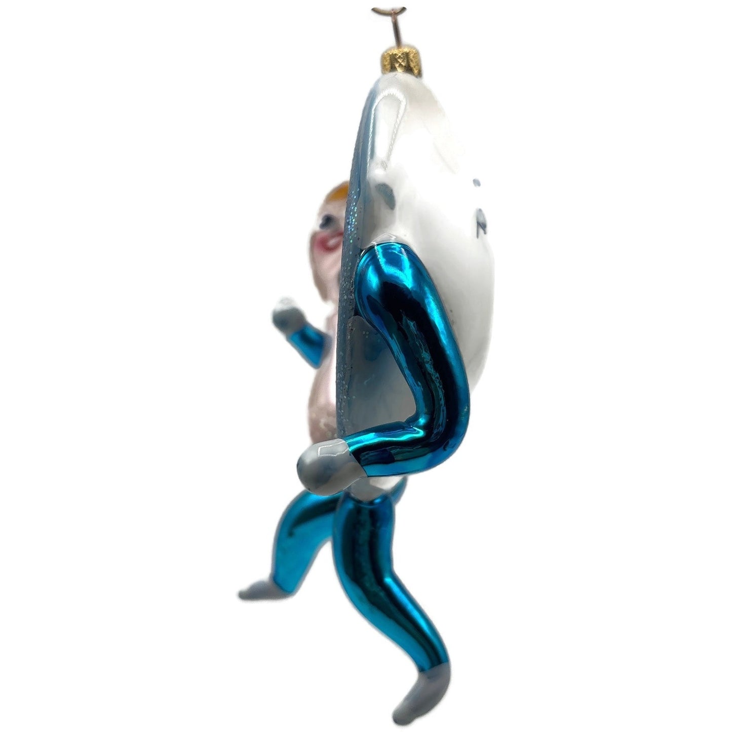 Christopher Radko On The Run Blue Spoon Dish Christmas Ornament Singed 94-247-0