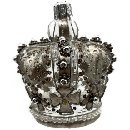 Nordstrom at Home Silver Jeweled Crown Hand Blown Glass Christmas Ornament