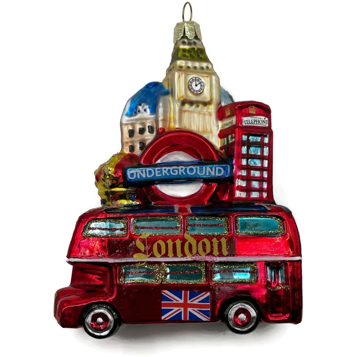 Ornament London England Thames Double Decker Bus Travel Christmas Tree Decor