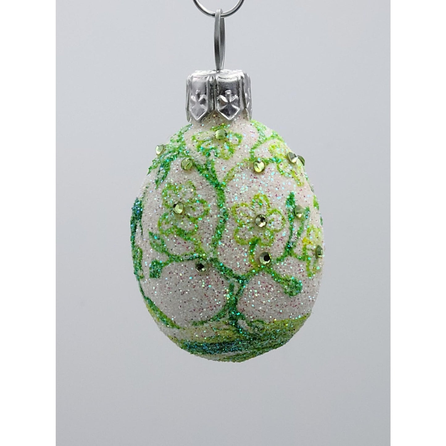 Patricia Breen Miniature Egg Chinoiserie Fan Peridot Easter Holiday Ornament