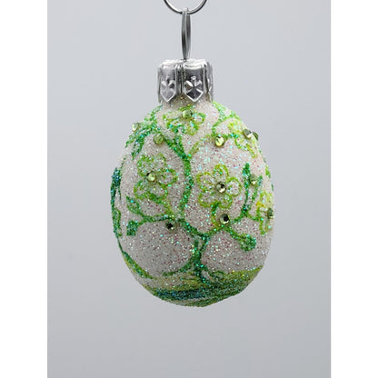 Patricia Breen Miniature Egg Chinoiserie Fan Peridot Easter Holiday Ornament
