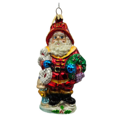 Christopher Radko Red Hot Fireman Santa Claus Christmas Tree Ornament 01-0768-0