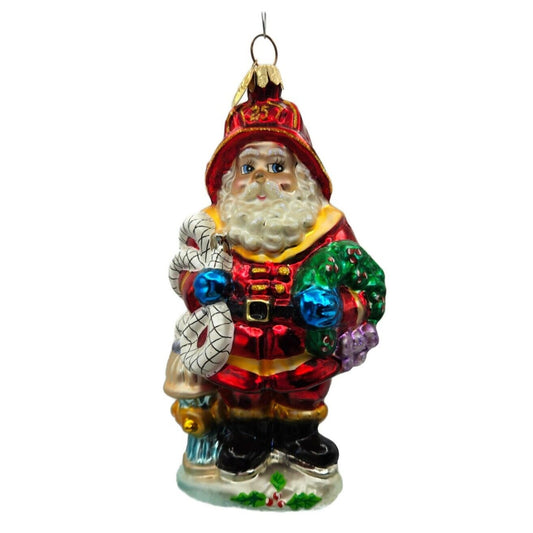 Christopher Radko Red Hot Fireman Santa Claus Christmas Tree Ornament 01-0768-0