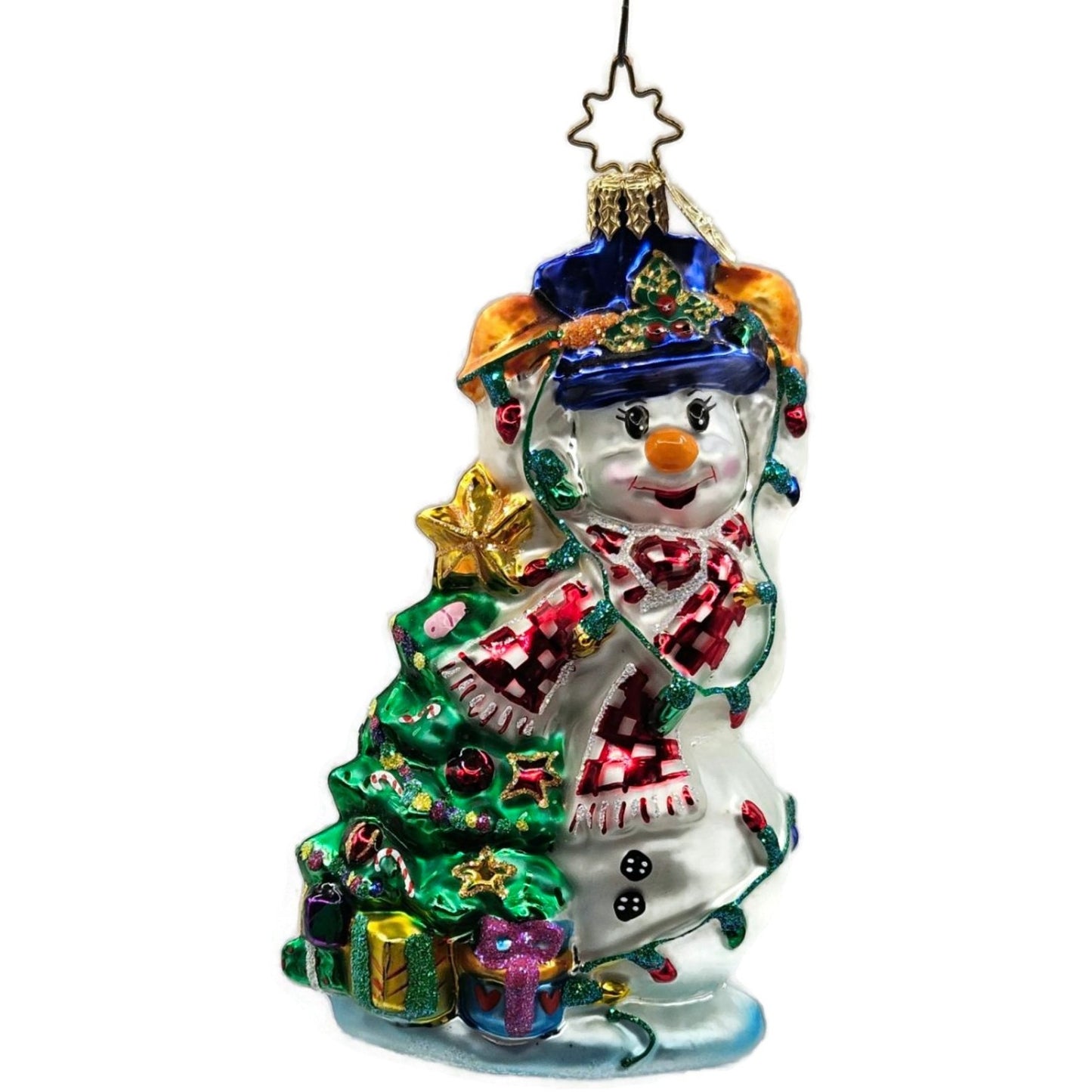 Christopher Radko Tangled Tidings Snowman Christmas Tree Ornament 02-0523-CB