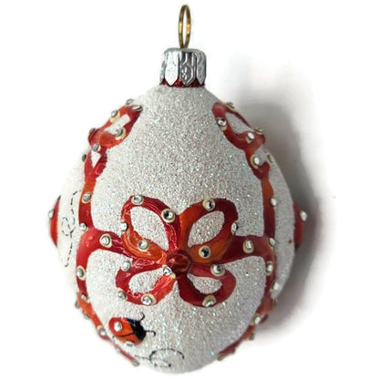 Patricia Breen Beribboned Egg Ladybugs Red White Easter Christmas Tree Ornament