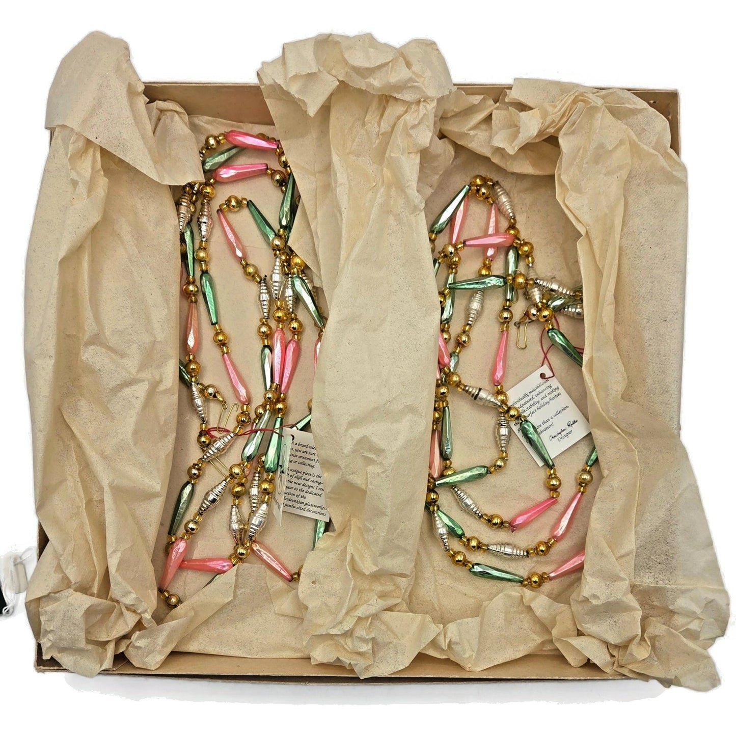 Christopher Radko Bead Garland Sorbet 72 Inch Strand 92-223-1 Christmas Set of 2