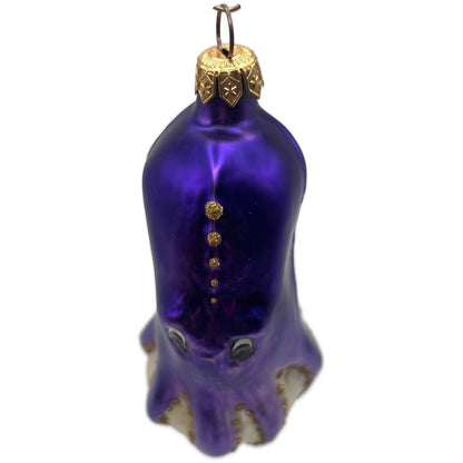 Patricia Breen Olivier Octopus Purple Gold Aquatic Christmas Ornament OOAK