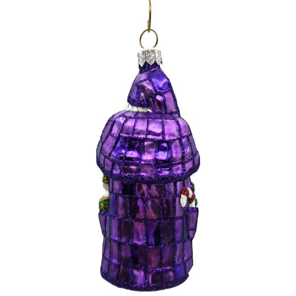 Patricia Breen Patchwork Santa Noel Purple Plaid Christmas Tree Ornament CATZ