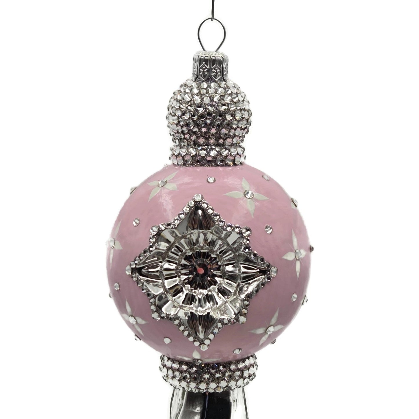 Patricia Breen La Neige Pink Silver Reflector Christmas Tree Ornament CATZ Drop