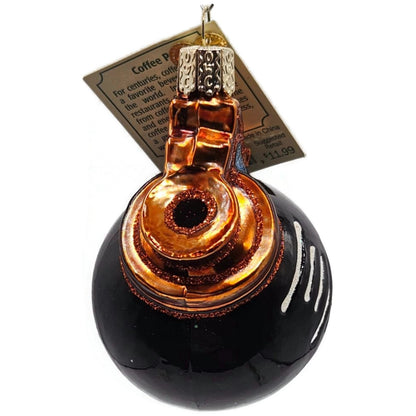 OWC Coffee Pot Ornament Black Food Drink Old World Christmas Holiday Tree Decor