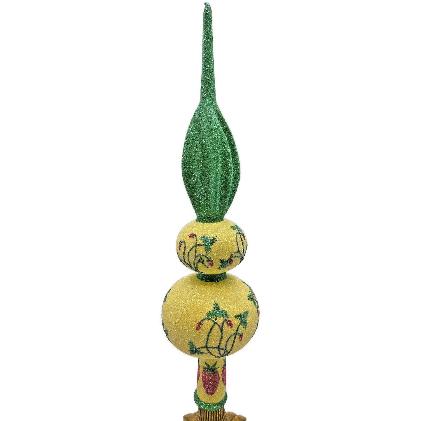 Patricia Breen Wild Strawberry Finial Fruit Yellow Green Christmas Tree Topper