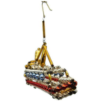 Christopher Radko Luxury Liner Ship Christmas Ornament Beaded Czech 98-230-0