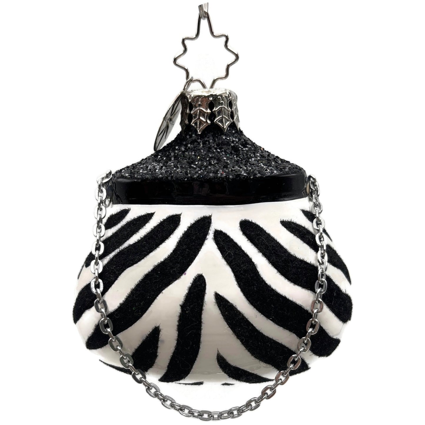 Christopher Radko Viva La Mode Zebra Purse Handbag Christmas Ornament 1012039