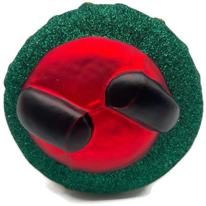 Patricia Breen Santa Delivers Gold Dotted Green Red Christmas Tree Ornament NM