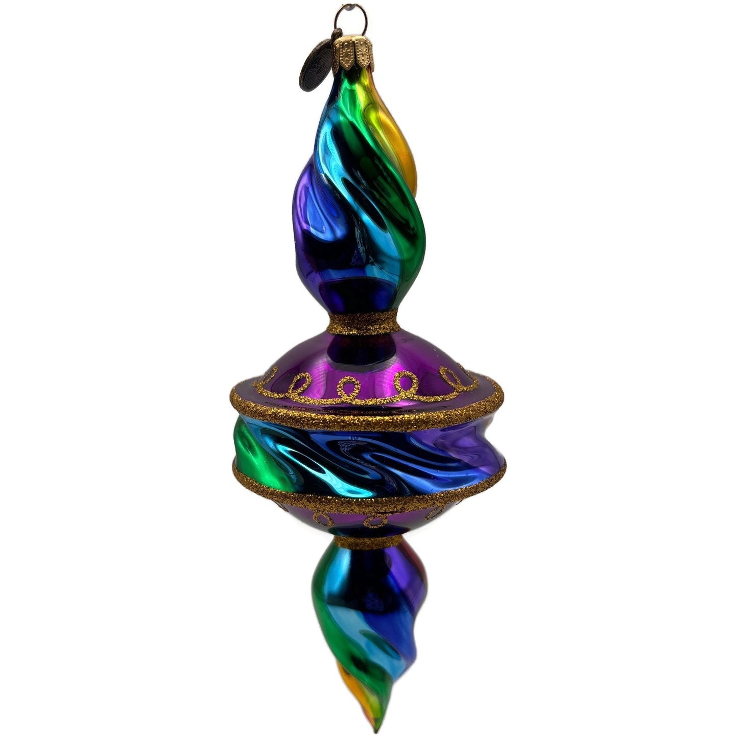 BluBom Vivid Rhapsody Drop Rainbow Swirl Purple Christmas Tree Ornament 2022-392