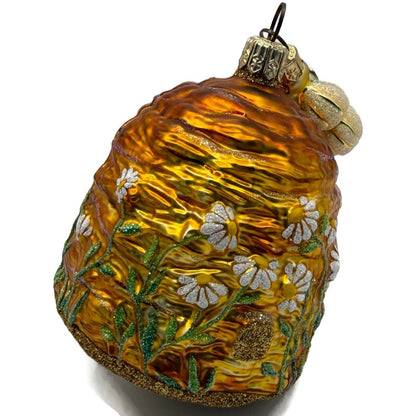 Patricia Breen Devonshire Beeskep Bee Beehive Flower Spring 2 Part Ornament 2221