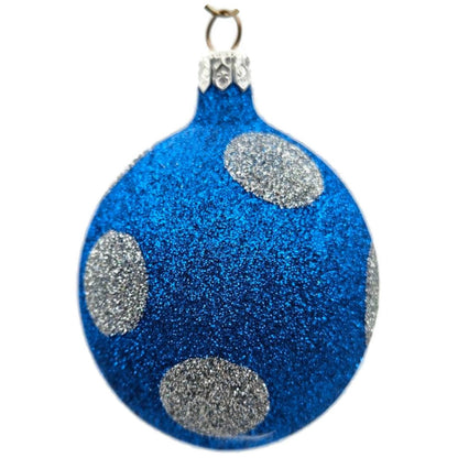 Patricia Breen Egg Blue Silver Polka Dot Easter Christmas Tree Ornament TCS