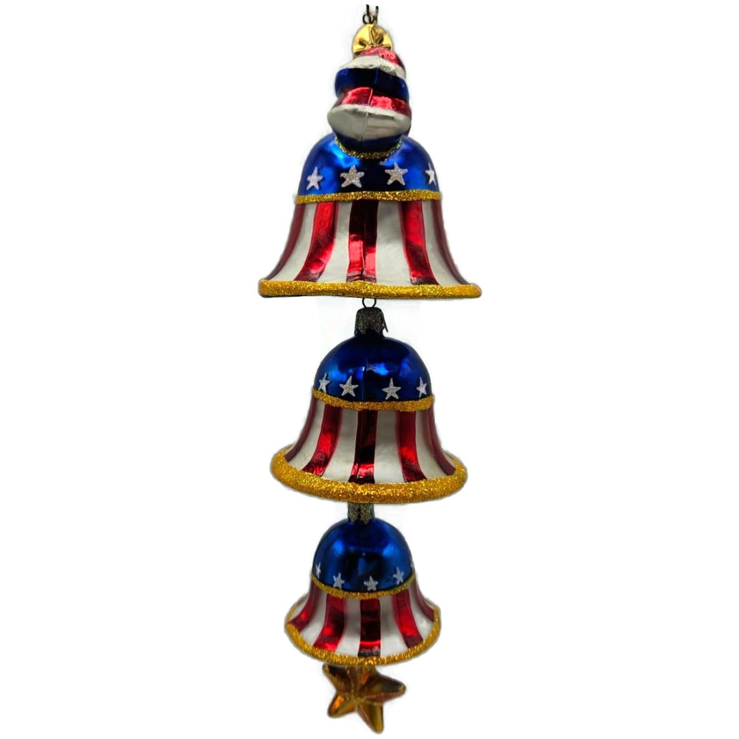 Christopher Radko Freedom Ring Forever Patriotic Bells Christmas Ornament 020606