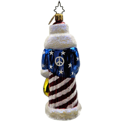 Christopher Radko Mini Patriotic Russian Santa Peace Christmas Ornament 3010749