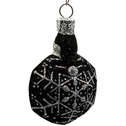 Patricia Breen Snowflake Noel Black Santa Claus Hexagon Christmas Ornament 2257