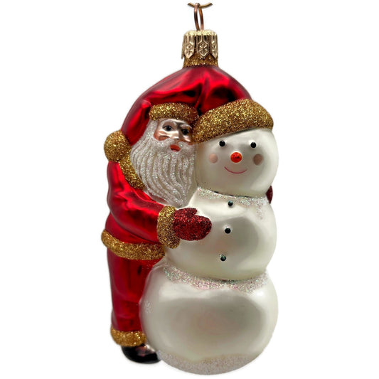 Patricia Breen Friends Red Santa and Snowman Snowflakes Christmas Tree Ornament