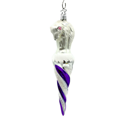 Old World Christmas Inge Glass Polar Bear Icicle Purple Ornament CATZ Exclusive