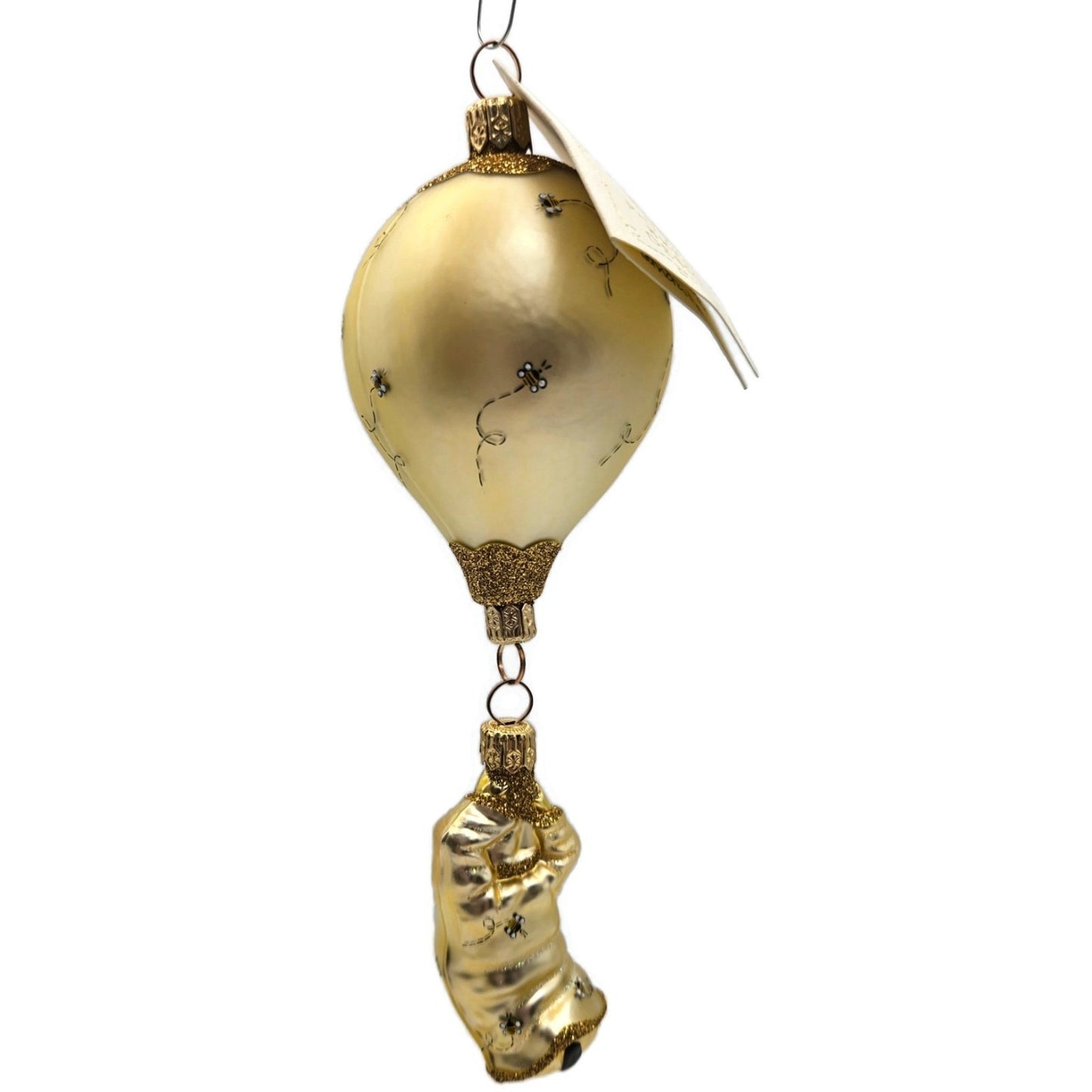 Patricia Breen Into the Blue Bees Gold Balloon Spring Christmas Tree Ornament