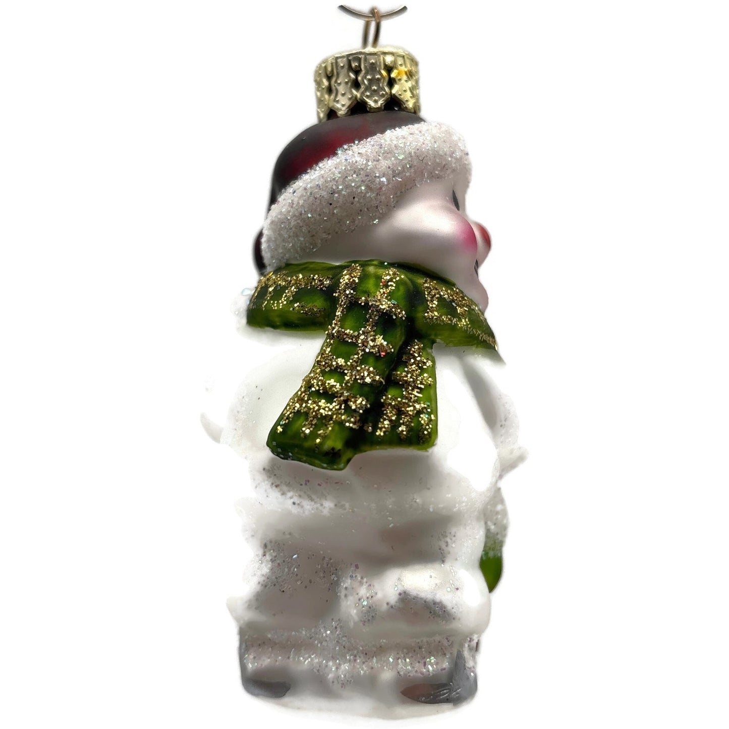 Sikora Weihnachtswelt Snowman Family With Sleigh Glass Christmas Tree Ornament