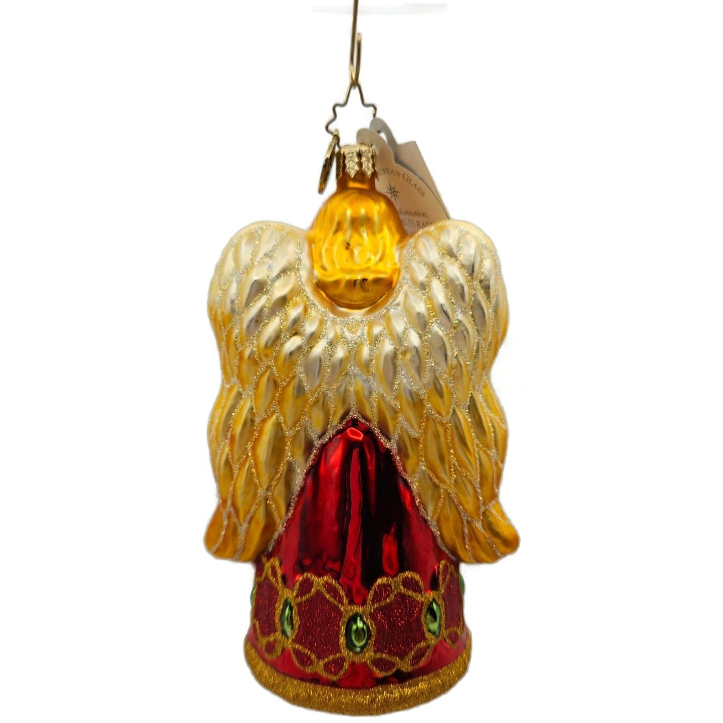 Christopher Radko Holiday Herald Angel Ornament 1015108 Red Gold Wings Christmas
