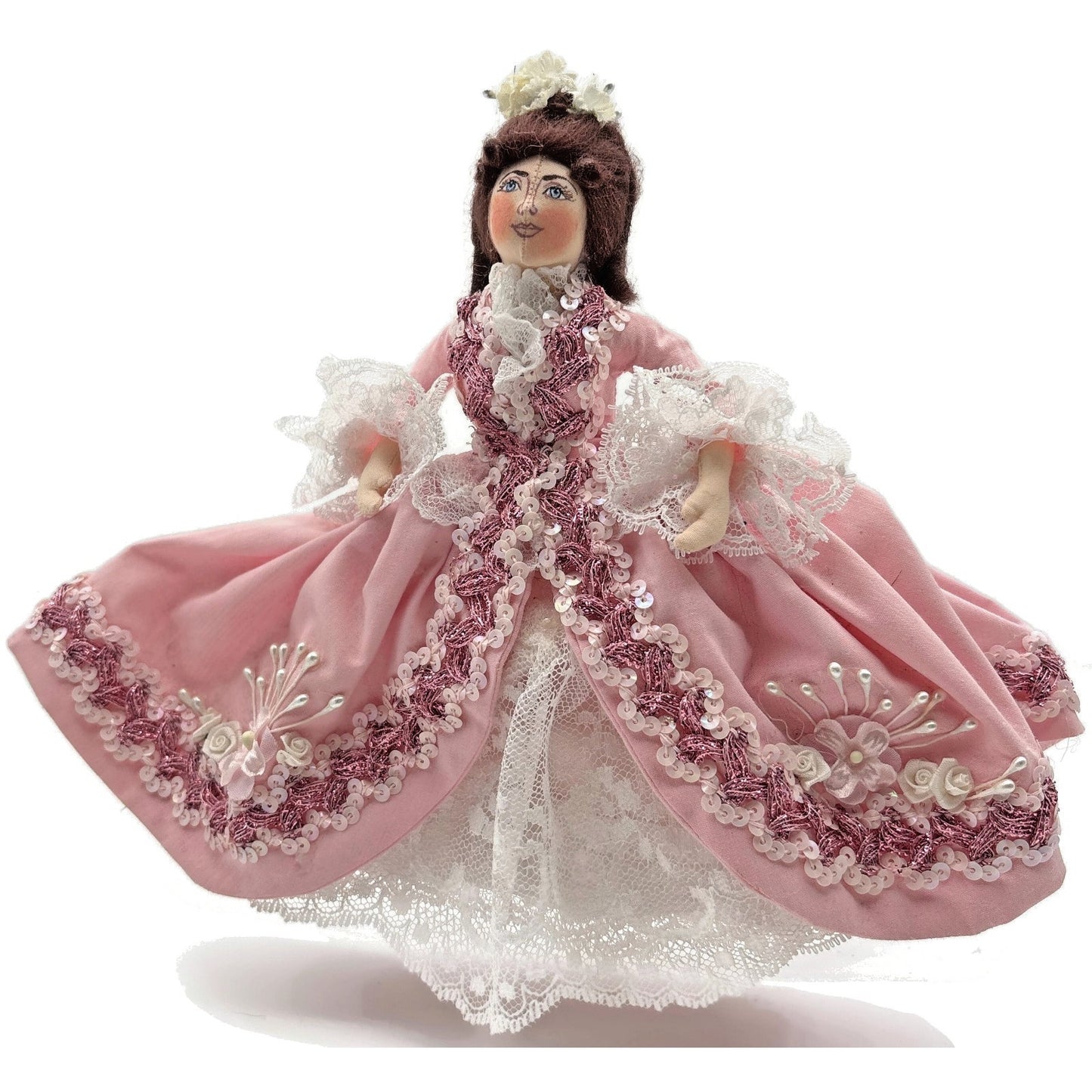 Gladys Boalt Beauty Belle Pink Beauty and The Beast Fabric Christmas Ornament