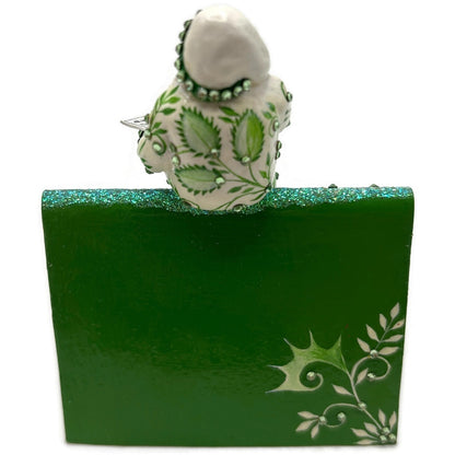 Patricia Breen Joycean Claus Chinoiserie Green Free Standing Christmas Ornament