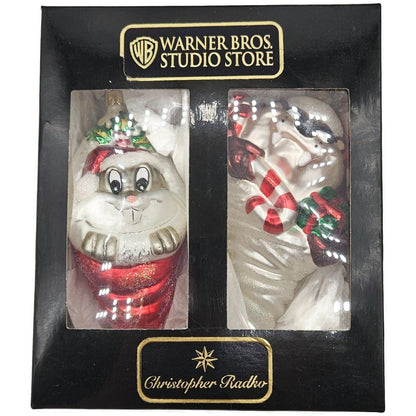 Christopher Radko Warner Bros Studio Bugs Taz Stockings Set Christmas Ornament