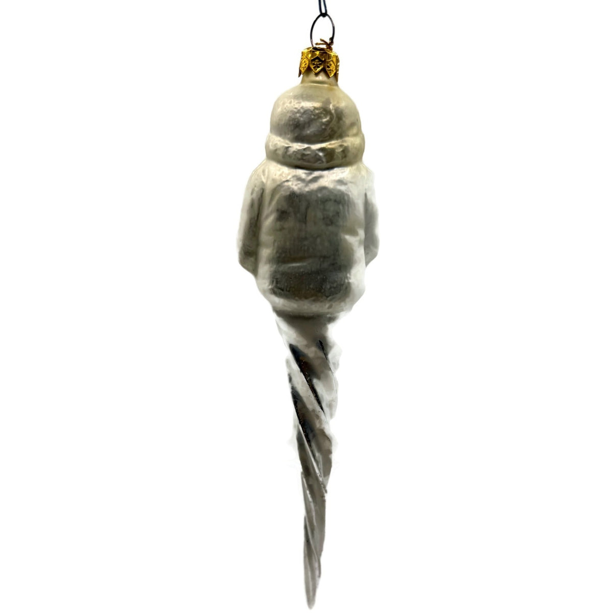Christopher Radko Frosted Santa Icicle Silver Glass Christmas Ornament 95-143-0