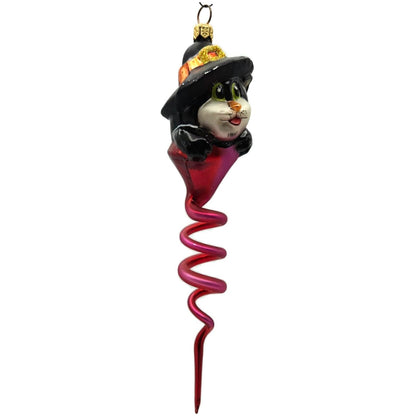 Christopher Radko Spiral Swirl Cat Hat Halloween Christmas Ornament 99-070-0