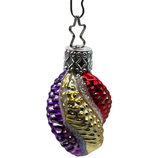Swirled Kugel Multicolor German Blown Glass Christmas Tree Inge Glass Ornament