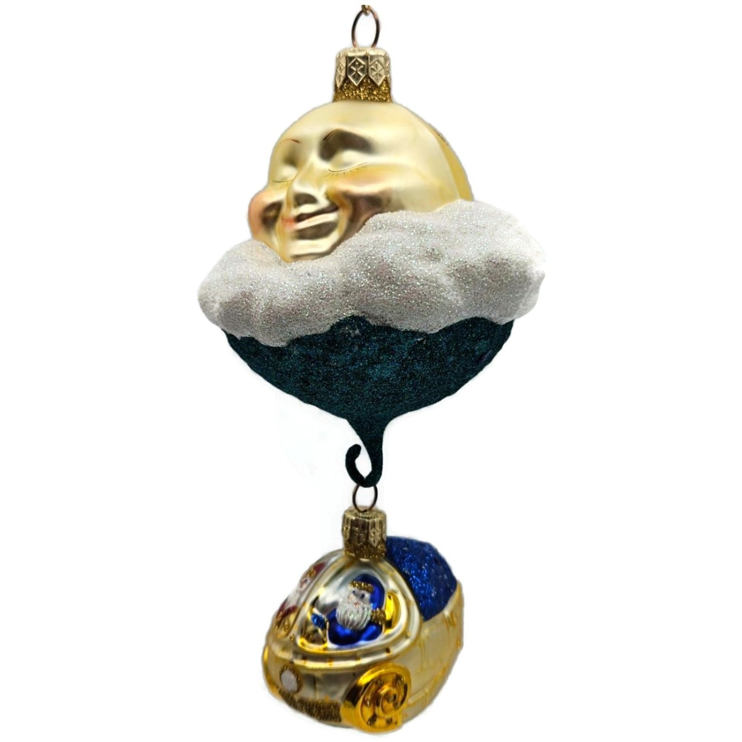 Patricia Breen Santa's Underwater Sleigh Glittered Stars Christmas Ornament 9932