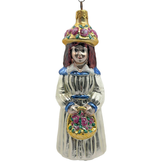 Patricia Breen Phoebe Holding Flower Basket Christmas Tree Ornament AIC