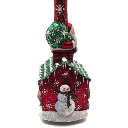 Patricia Breen Hes Here Red Santa Claus Snowflakes House Christmas Tree Ornament
